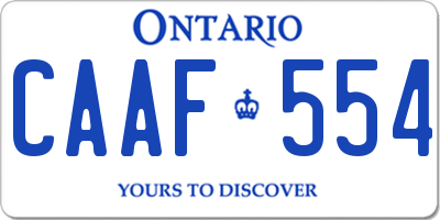 ON license plate CAAF554