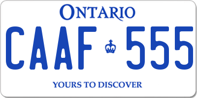 ON license plate CAAF555