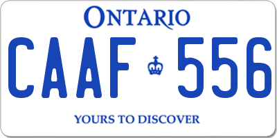 ON license plate CAAF556