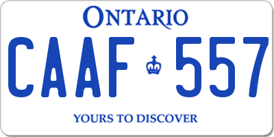 ON license plate CAAF557