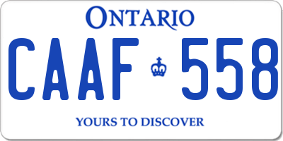 ON license plate CAAF558