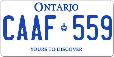 ON license plate CAAF559