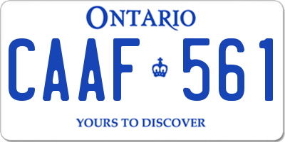 ON license plate CAAF561