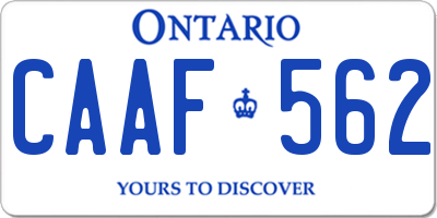 ON license plate CAAF562