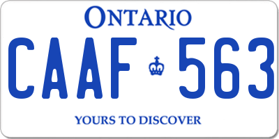 ON license plate CAAF563