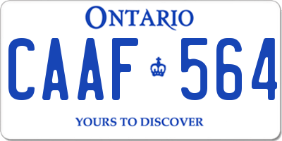 ON license plate CAAF564