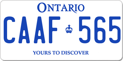 ON license plate CAAF565