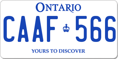 ON license plate CAAF566