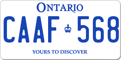 ON license plate CAAF568