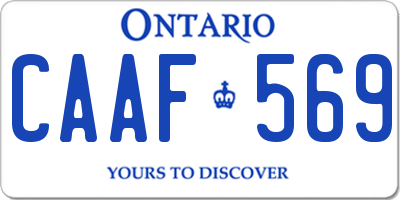 ON license plate CAAF569