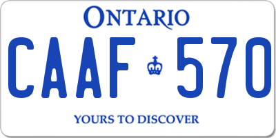 ON license plate CAAF570