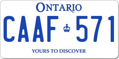 ON license plate CAAF571