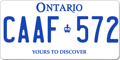 ON license plate CAAF572