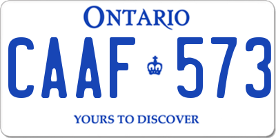 ON license plate CAAF573