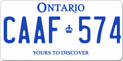 ON license plate CAAF574