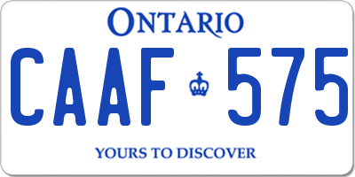 ON license plate CAAF575