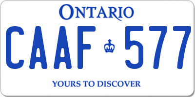 ON license plate CAAF577