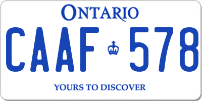 ON license plate CAAF578