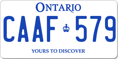 ON license plate CAAF579