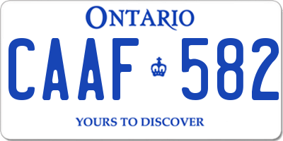 ON license plate CAAF582