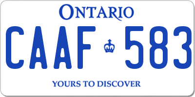 ON license plate CAAF583