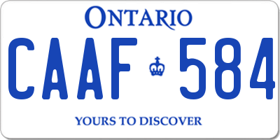 ON license plate CAAF584