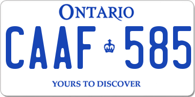 ON license plate CAAF585