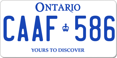 ON license plate CAAF586