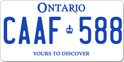 ON license plate CAAF588