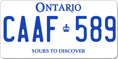 ON license plate CAAF589