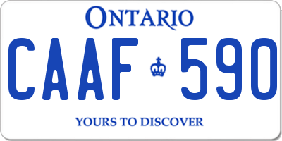 ON license plate CAAF590