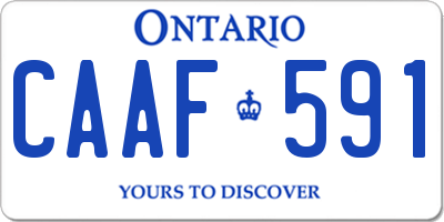 ON license plate CAAF591