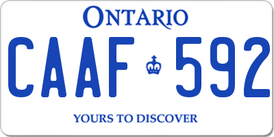 ON license plate CAAF592