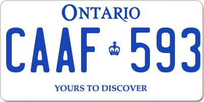 ON license plate CAAF593