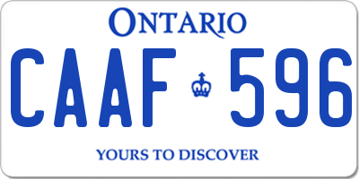 ON license plate CAAF596