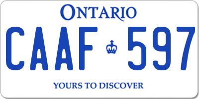 ON license plate CAAF597