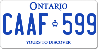 ON license plate CAAF599