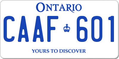 ON license plate CAAF601