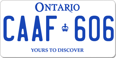 ON license plate CAAF606