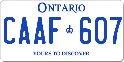 ON license plate CAAF607