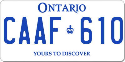 ON license plate CAAF610