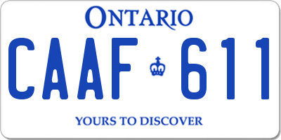 ON license plate CAAF611