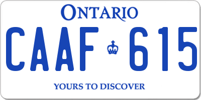 ON license plate CAAF615