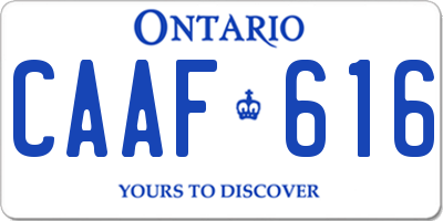 ON license plate CAAF616