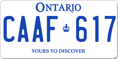 ON license plate CAAF617