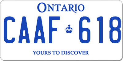 ON license plate CAAF618