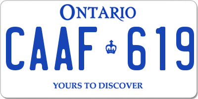 ON license plate CAAF619