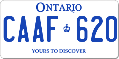 ON license plate CAAF620