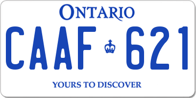 ON license plate CAAF621