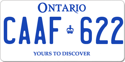 ON license plate CAAF622